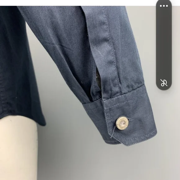 Versace Mens Long Sleeve Button Up Shirt!! Large. Dark Blue. Perfect Condition!! - Picture 6 of 8